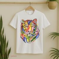 Colorful Tiger Animal Art T-Shirt thumb 2