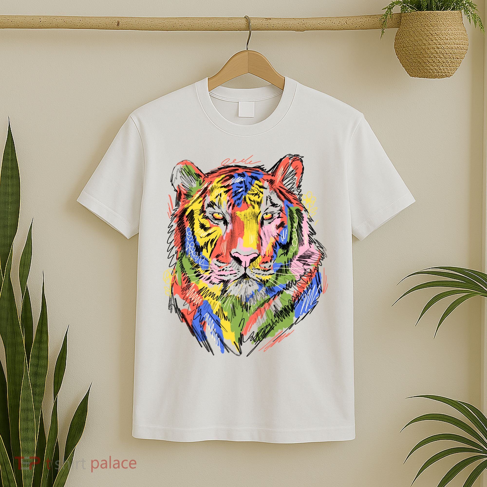 Colorful Tiger Animal Art T-Shirt