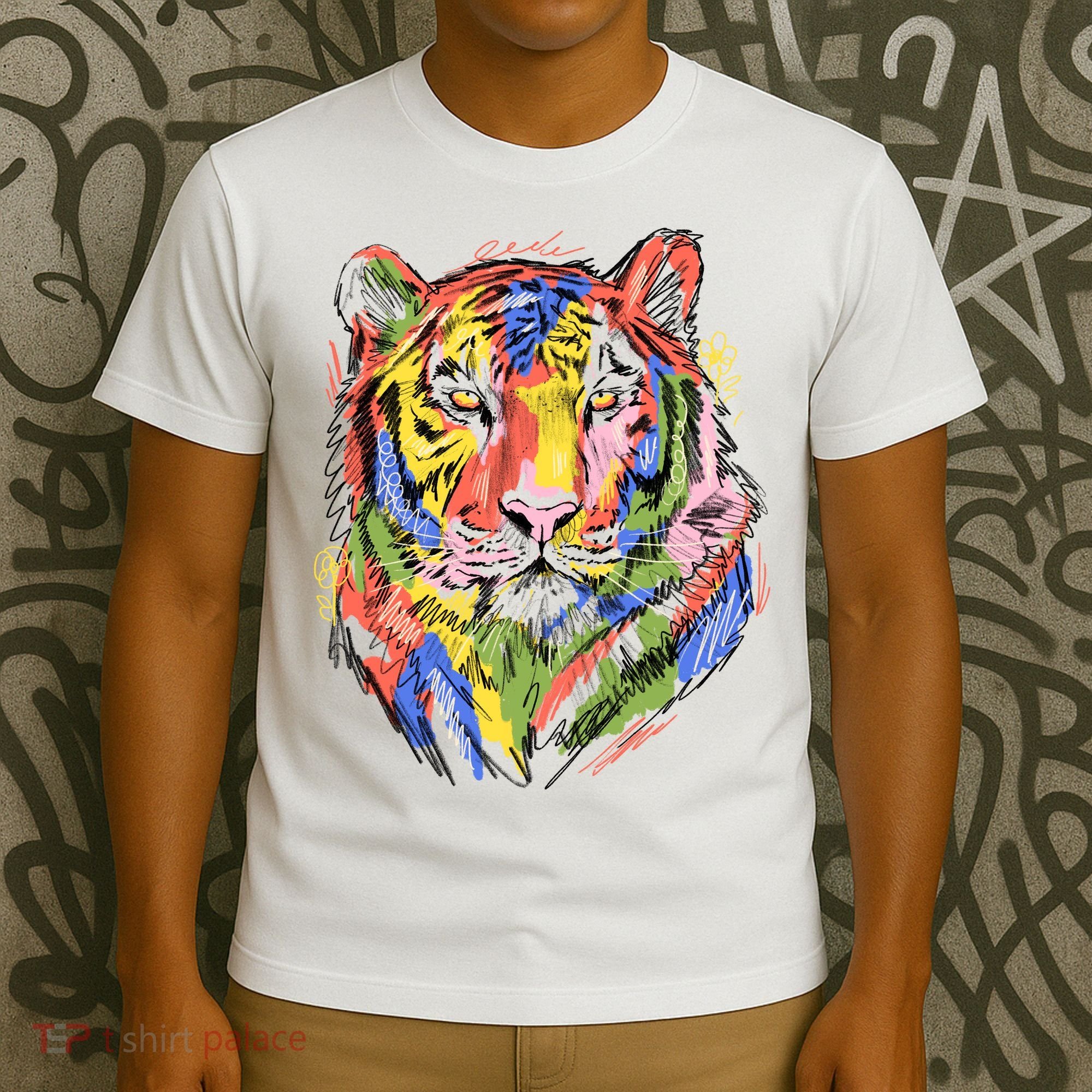 Colorful Tiger Animal Art T-Shirt