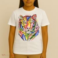 Colorful Tiger Animal Art T-Shirt thumb 4