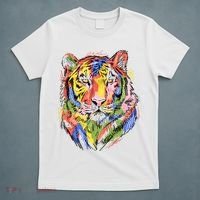 Colorful Tiger Animal Art T-Shirt thumb 5