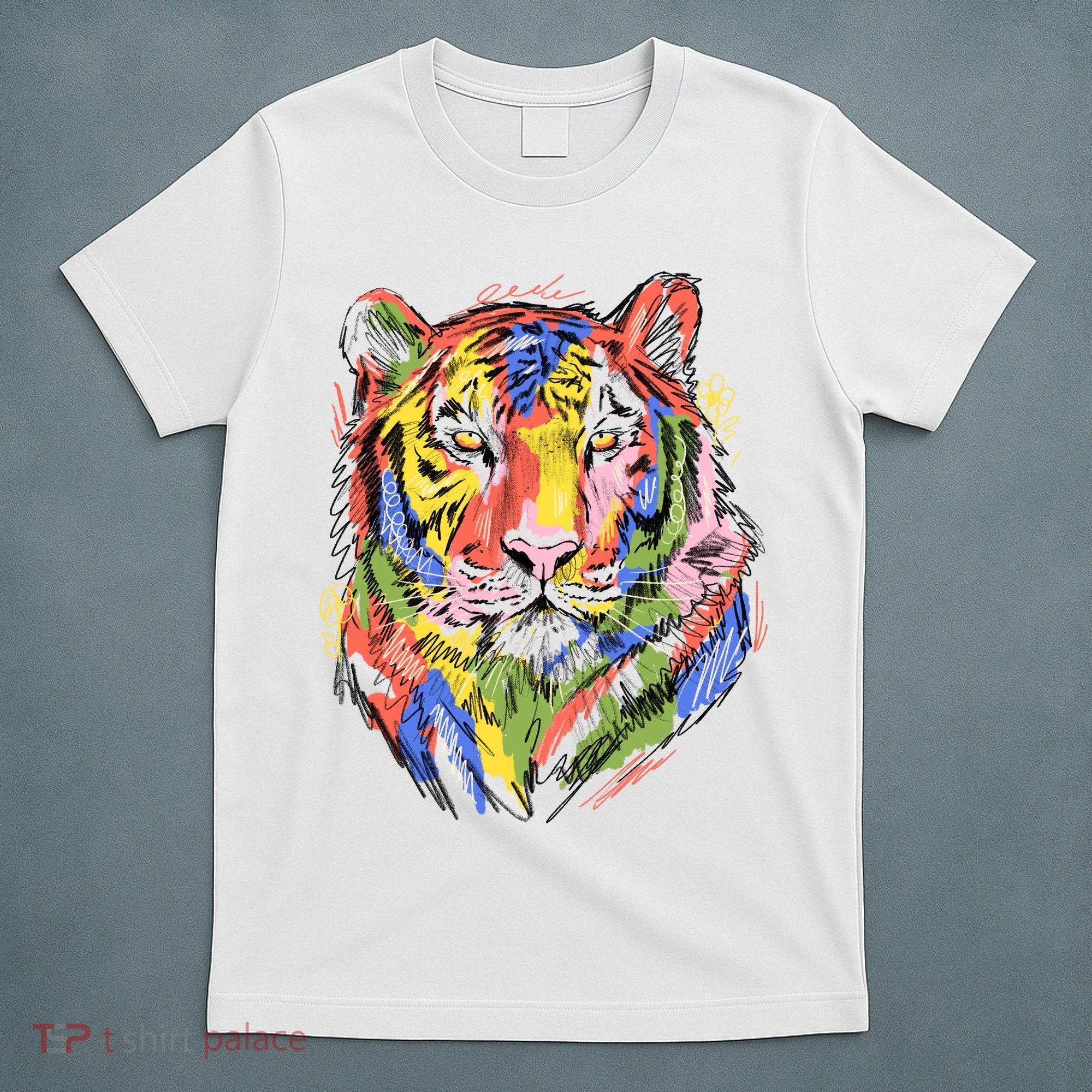 Colorful Tiger Animal Art T-Shirt
