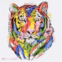 Colorful Tiger Animal Art T-Shirt thumb 7