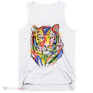 Colorful Tiger Animal Art Tank Top