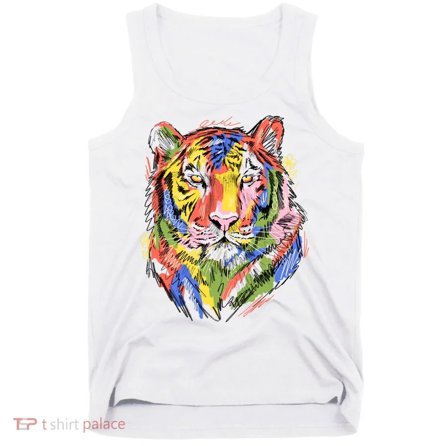 Colorful Tiger Animal Art Tank Top