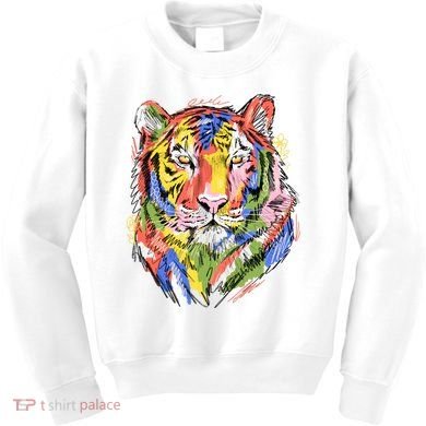 Colorful Tiger Animal Art Kids Sweatshirt