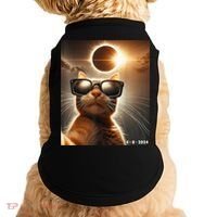 Cat Taking A Selfie With Solar 2024 Eclipse Wearing Glasses Doggie Tank thumb 0