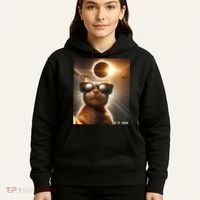 Cat Taking A Selfie With Solar 2024 Eclipse Wearing Glasses Hoodie thumb 5
