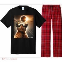 Cat Taking A Selfie With Solar 2024 Eclipse Wearing Glasses Pajama Set thumb 0