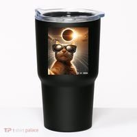 Cat Taking A Selfie With Solar 2024 Eclipse Wearing Glasses Tumbler thumb 0