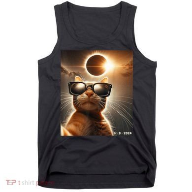 Cat Taking A Selfie With Solar 2024 Eclipse Wearing Glasses Tank Top