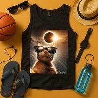 Cat Taking A Selfie With Solar 2024 Eclipse Wearing Glasses Tank Top thumb 4