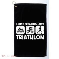 Cool Triathlon Art Triathlete Sport Triathlon Cute Gift Golf Towel thumb 0