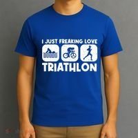 Cool Triathlon Art Triathlete Sport Triathlon Cute Gift T-Shirt thumb 3