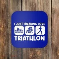 Cool Triathlon Art Triathlete Sport Triathlon Cute Gift Coaster thumb 0