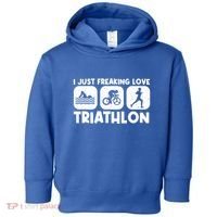 Cool Triathlon Art Triathlete Sport Triathlon Cute Gift Toddler Hoodie thumb 0