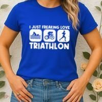 Cool Triathlon Art Triathlete Sport Triathlon Cute Gift Women's T-Shirt thumb 2