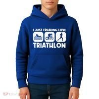 Cool Triathlon Art Triathlete Sport Triathlon Cute Gift Kids Hoodie thumb 4