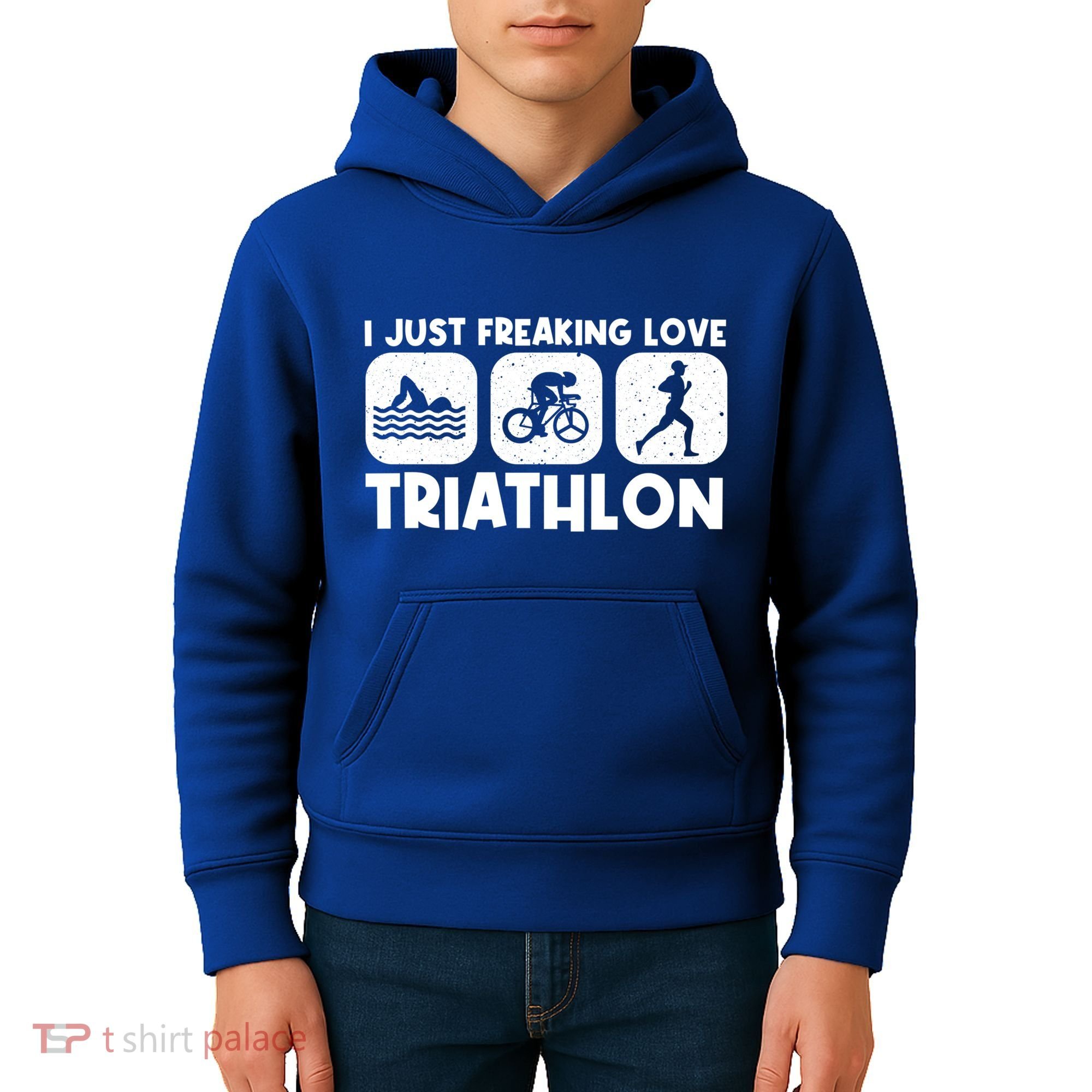 Cool Triathlon Art Triathlete Sport Triathlon Cute Gift Kids Hoodie