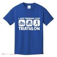 Cool Triathlon Art Triathlete Sport Triathlon Cute Gift Kids T-Shirt thumb 0