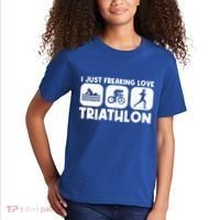 Cool Triathlon Art Triathlete Sport Triathlon Cute Gift Kids T-Shirt thumb 2