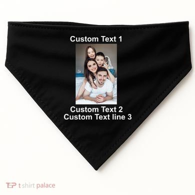 Custom Text Add Photo Picture Personalize USA-Made Doggie Bandana
