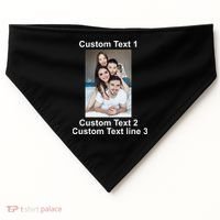 Custom Text Add Photo Picture Personalize USA-Made Doggie Bandana thumb 0