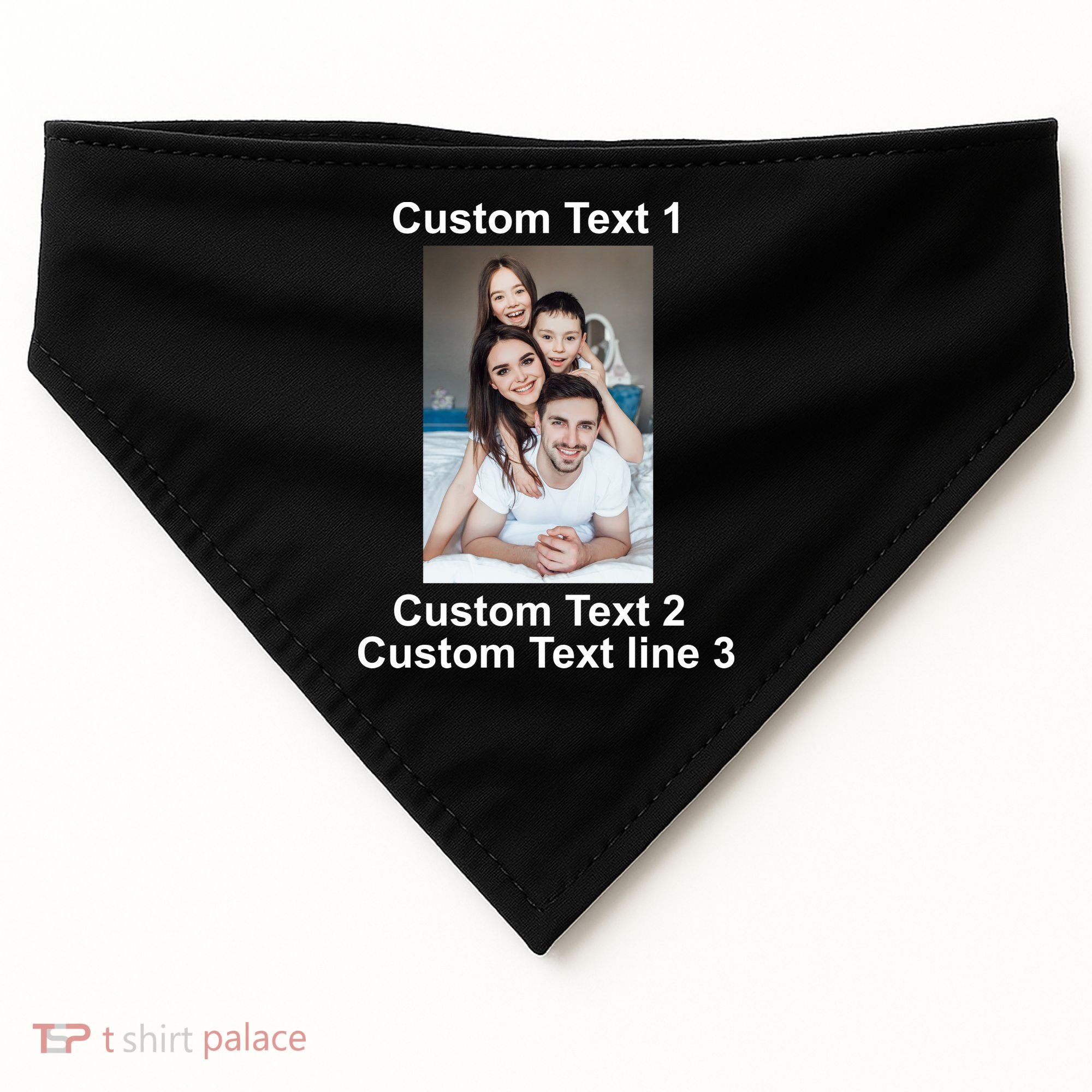 Custom Text Add Photo Picture Personalize USA-Made Doggie Bandana
