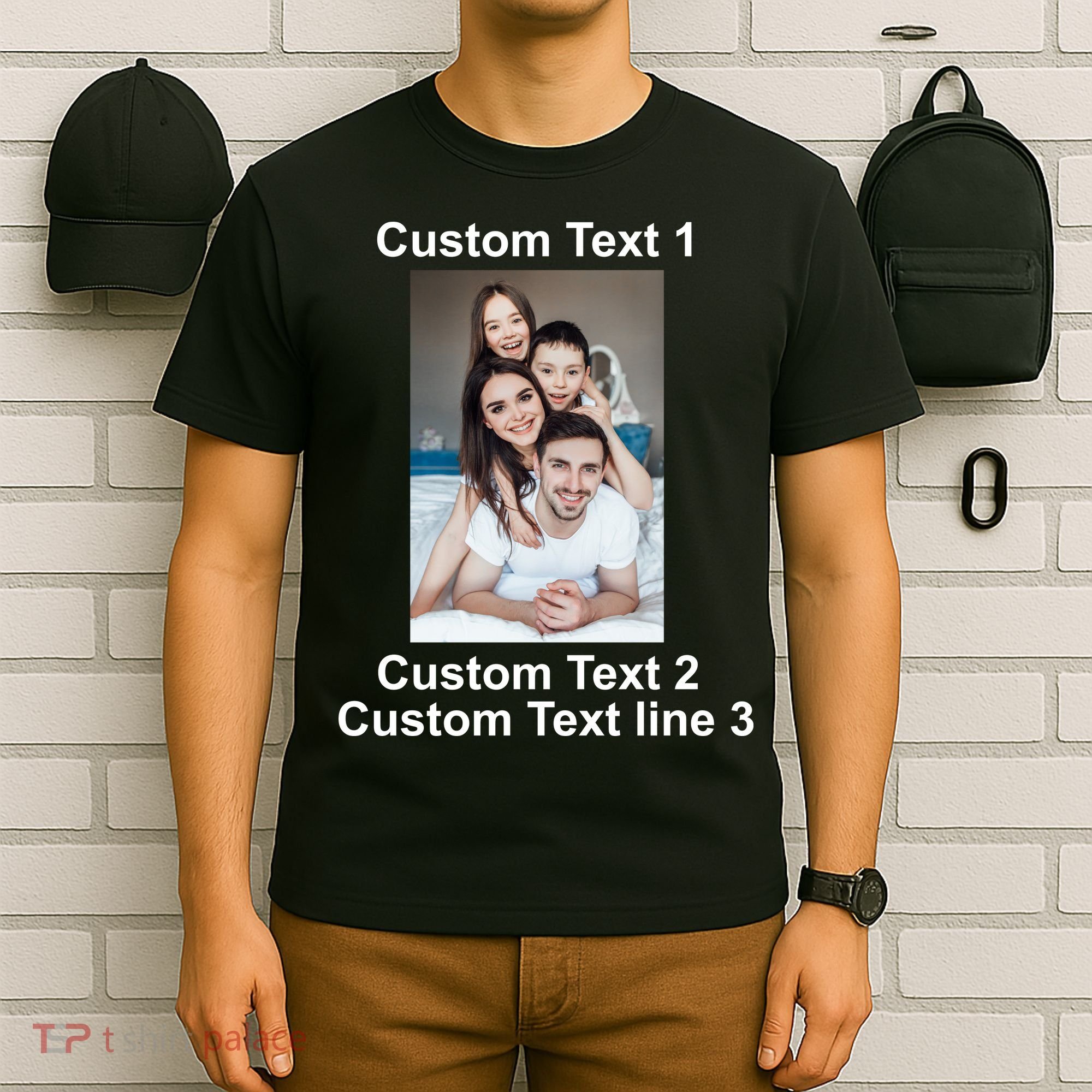 Custom Text Add Photo Picture Personalize T-Shirt