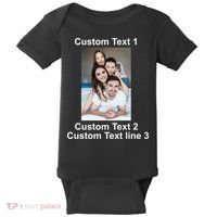 Custom Text Add Photo Picture Personalize Baby Bodysuit thumb 0
