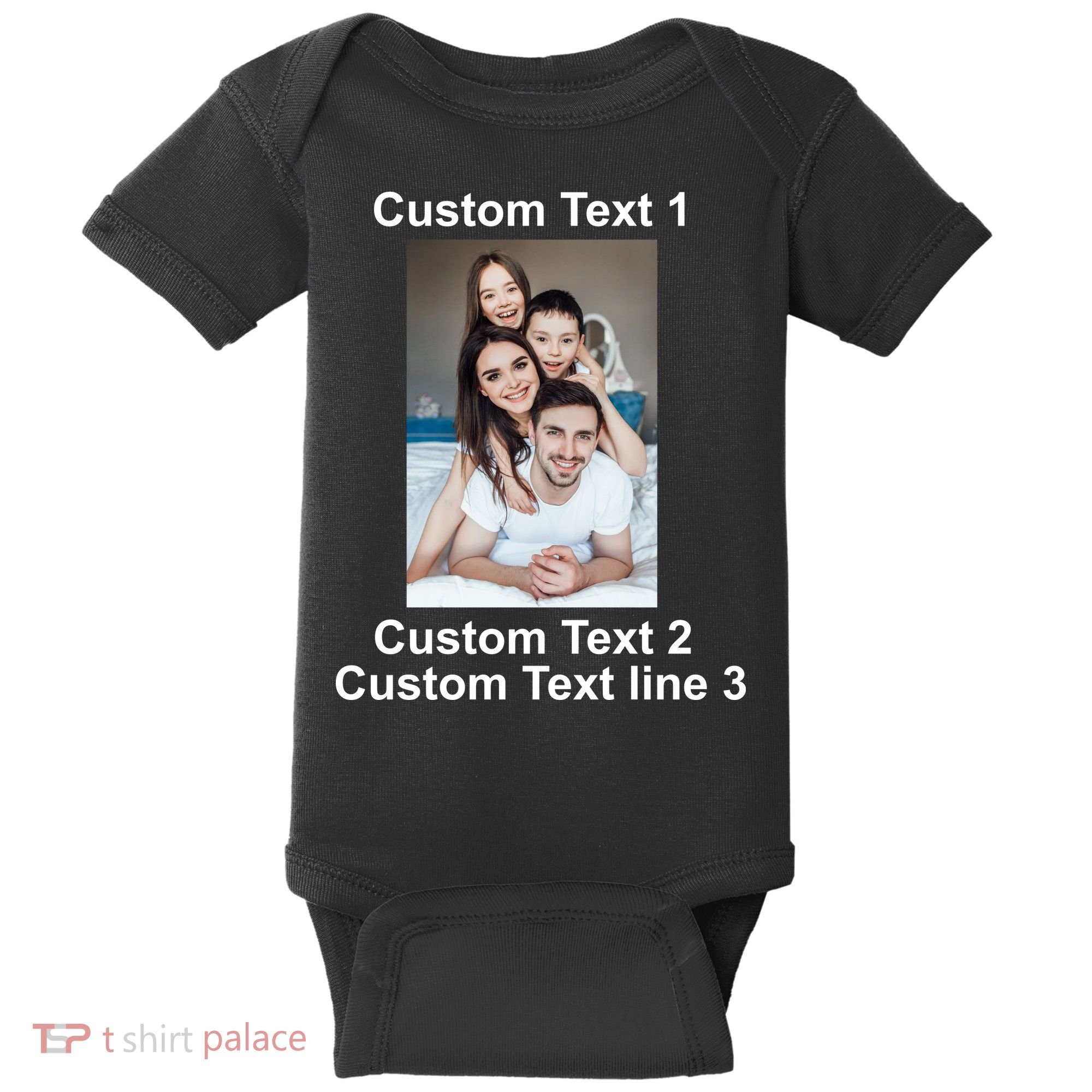 Custom Text Add Photo Picture Personalize Baby Bodysuit