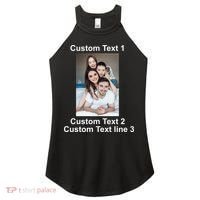 Custom Text Add Photo Picture Personalize Women's Perfect Tri Rocker Tank thumb 0