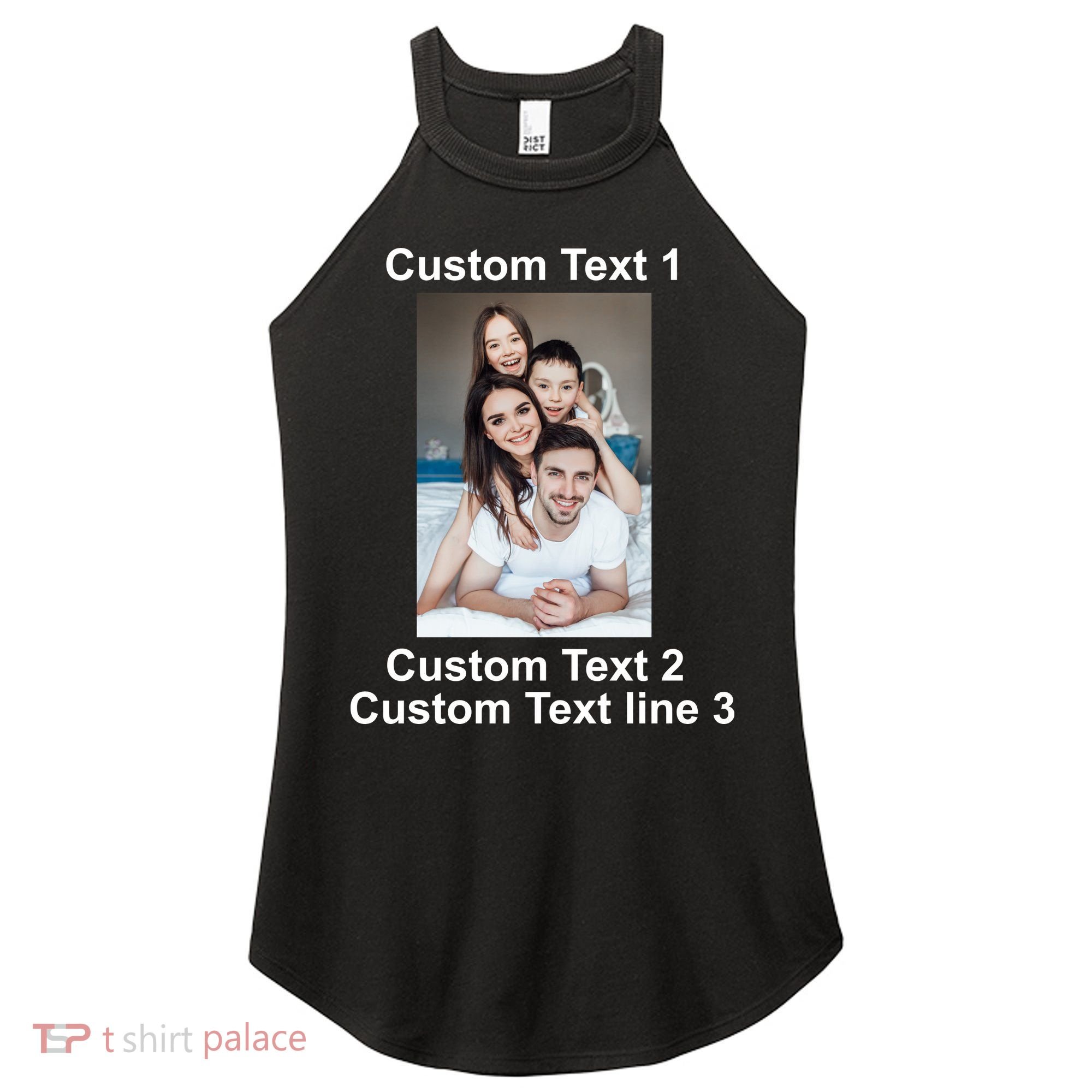 Custom Text Add Photo Picture Personalize Women's Perfect Tri Rocker Tank