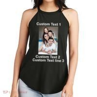 Custom Text Add Photo Picture Personalize Women's Perfect Tri Rocker Tank thumb 2