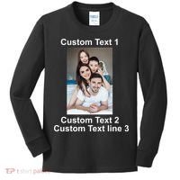 Custom Text Add Photo Picture Personalize Kids Long Sleeve Shirt thumb 0