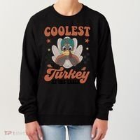 Coolest Turkey At The Table Thanksgiving Coolest Turkey Boy Women's Sweatshirt thumb 0