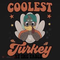 Coolest Turkey At The Table Thanksgiving Coolest Turkey Boy Backpack thumb 2