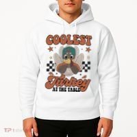 Coolest Turkey At The Table Thanksgiving Coolest Turkey Boy Hoodie thumb 2