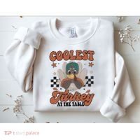 Coolest Turkey At The Table Thanksgiving Coolest Turkey Boy Sweatshirt thumb 2