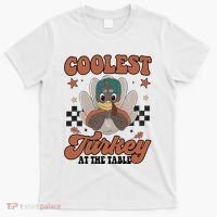 Coolest Turkey At The Table Thanksgiving Coolest Turkey Boy T-Shirt thumb 0