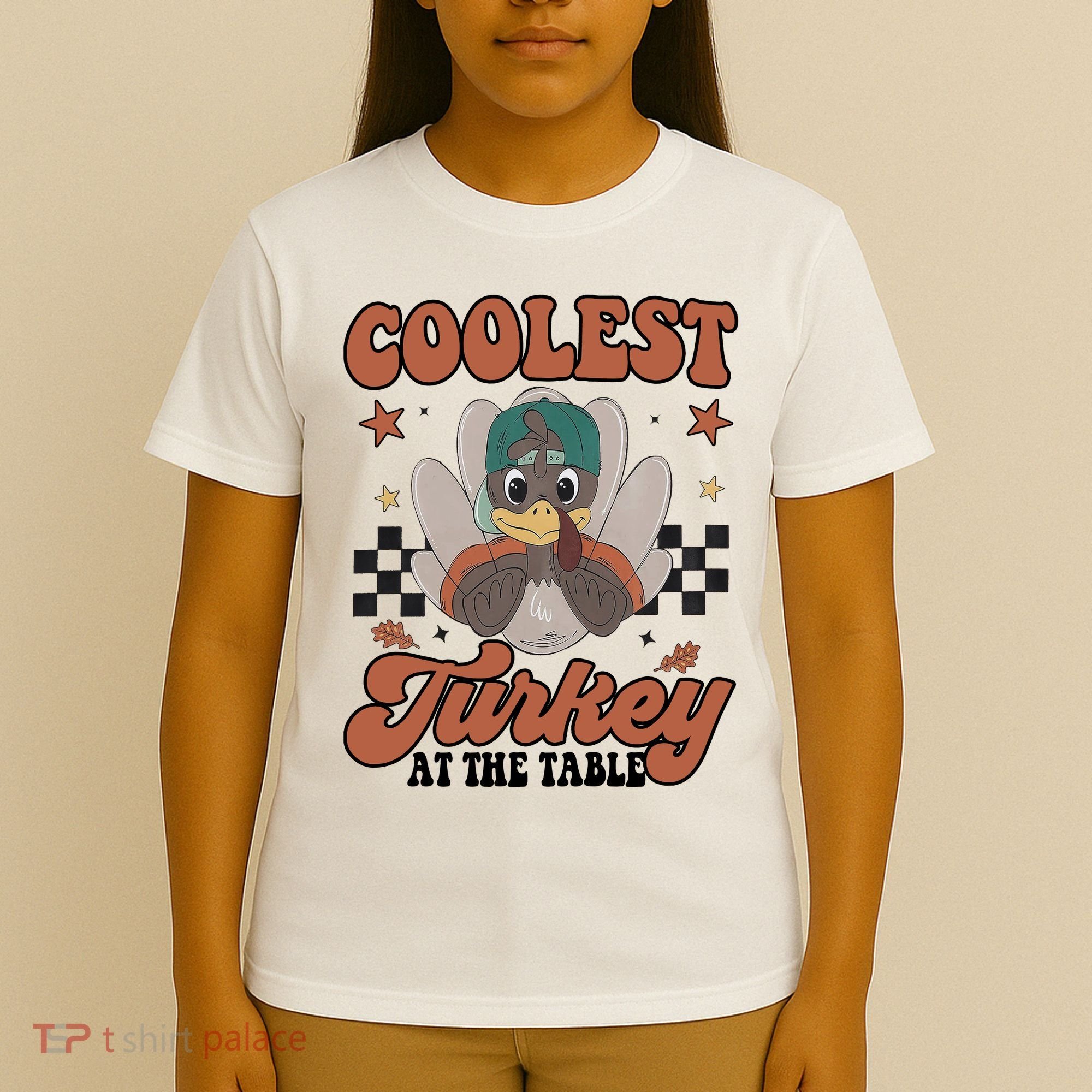 Coolest Turkey At The Table Thanksgiving Coolest Turkey Boy T-Shirt