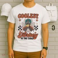 Coolest Turkey At The Table Thanksgiving Coolest Turkey Boy T-Shirt thumb 6