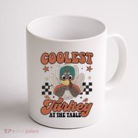 Coolest Turkey At The Table Thanksgiving Coolest Turkey Boy Coffee Mug thumb 1