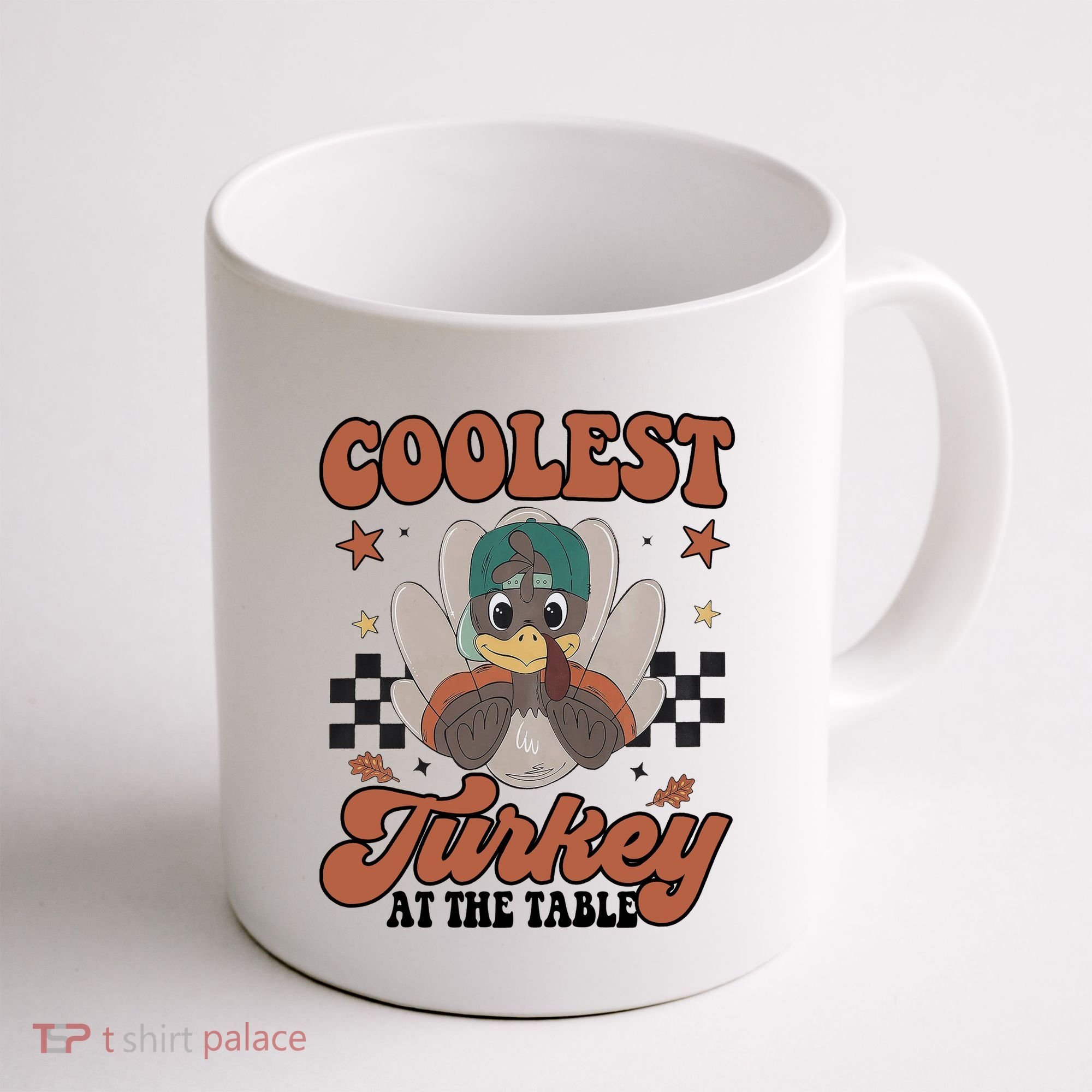 Coolest Turkey At The Table Thanksgiving Coolest Turkey Boy Coffee Mug