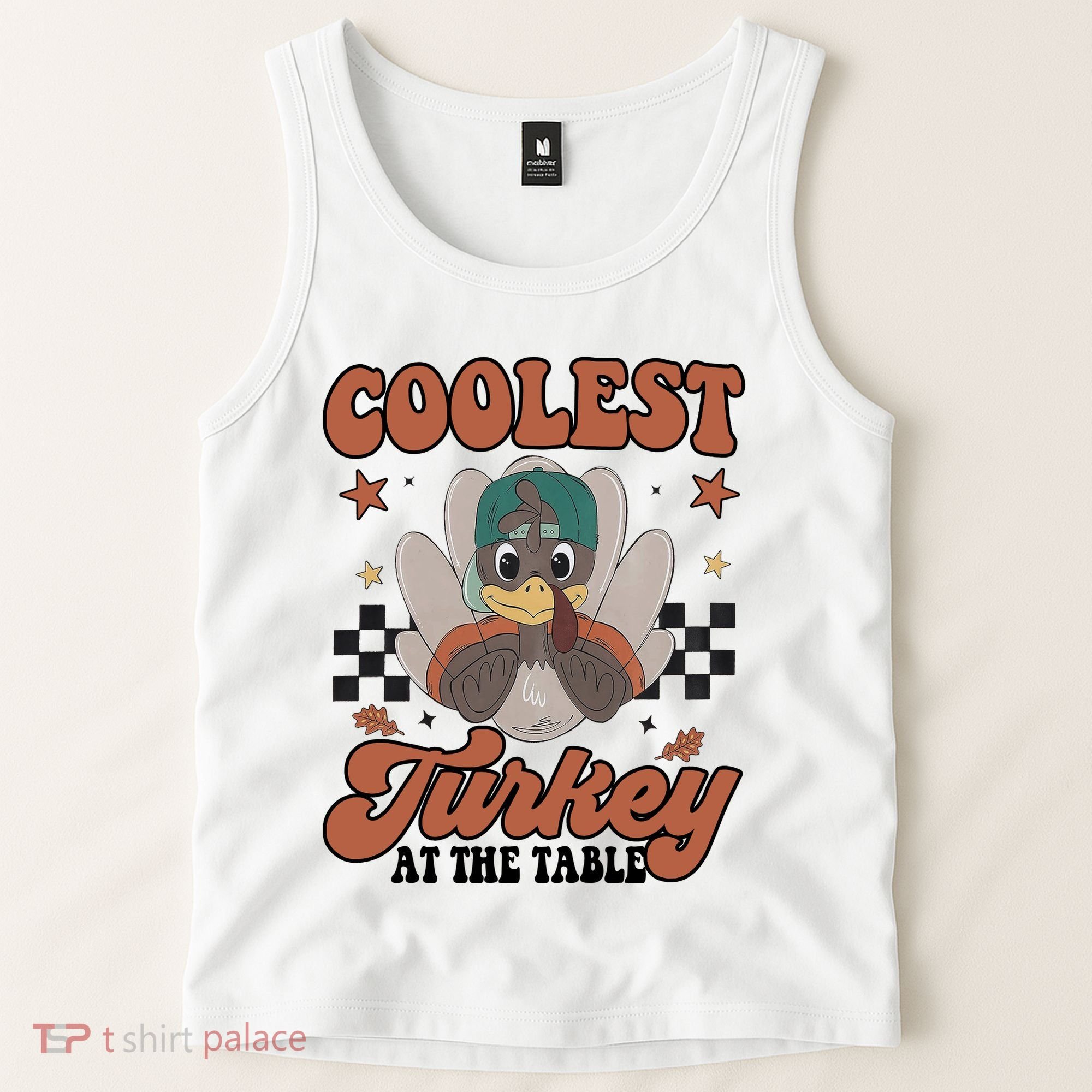 Coolest Turkey At The Table Thanksgiving Coolest Turkey Boy Tank Top