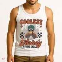 Coolest Turkey At The Table Thanksgiving Coolest Turkey Boy Tank Top thumb 3