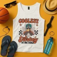 Coolest Turkey At The Table Thanksgiving Coolest Turkey Boy Tank Top thumb 4