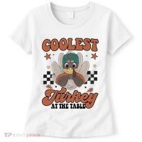 Coolest Turkey At The Table Thanksgiving Coolest Turkey Boy Women's T-Shirt thumb 0