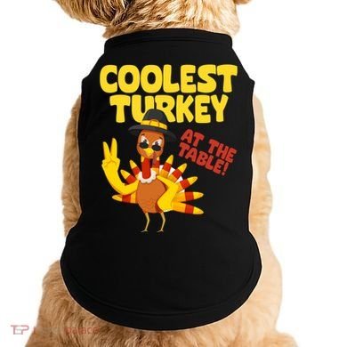 Coolest Turkey At The Table Thanksgiving Funny Doggie Tank