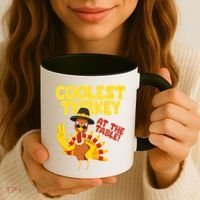 Coolest Turkey At The Table Thanksgiving Funny Coffee Mug thumb 3